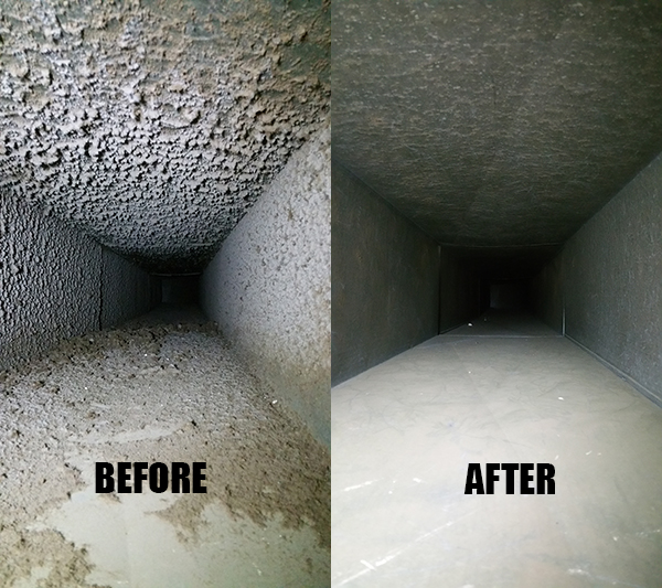 Dryer Vent Cleaning before and after